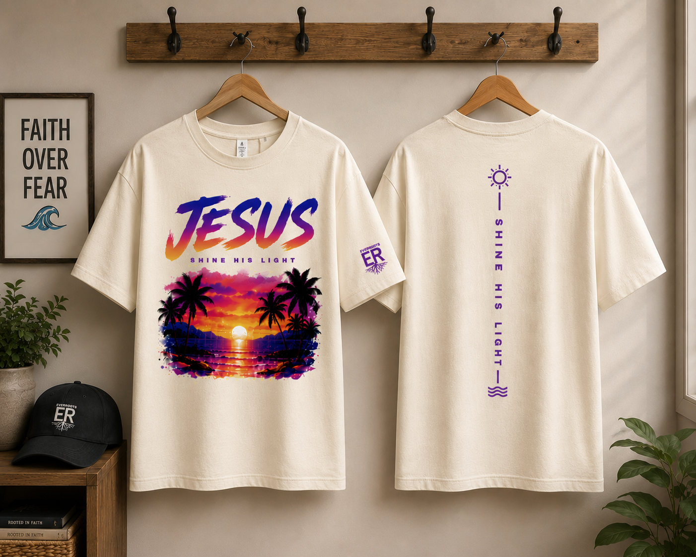 Jesus – Shine His Light | Premium Christian T-Shirt