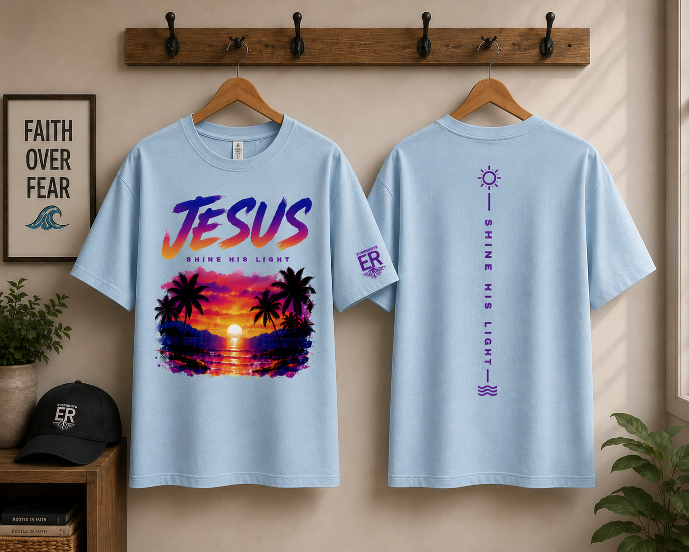 Jesus – Shine His Light | Premium Christian T-Shirt