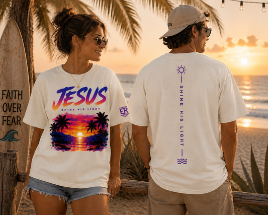 Jesus – Shine His Light | Premium Christian T-Shirt
